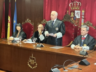 El presidente del Tribunal Superior de Justicia de Navarra, Julián Huarte,durante su intervención